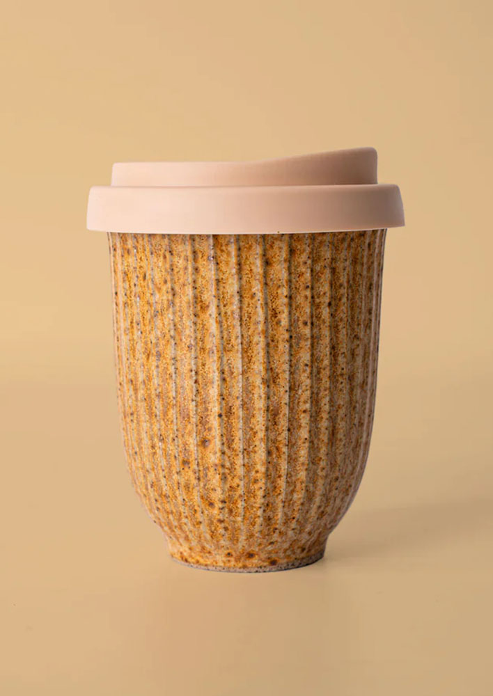Pottery For The Planet Fluted Artisan Travel Cup $42